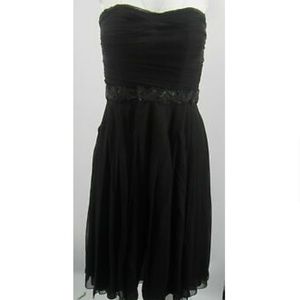 Sander Witlin black strapless princess neckline w/ beaded waist size small